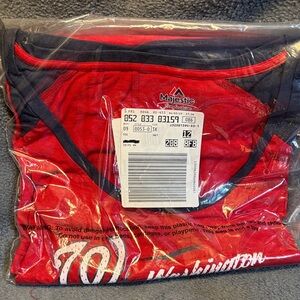 Majestic Red and Black Washington Nationals Tee